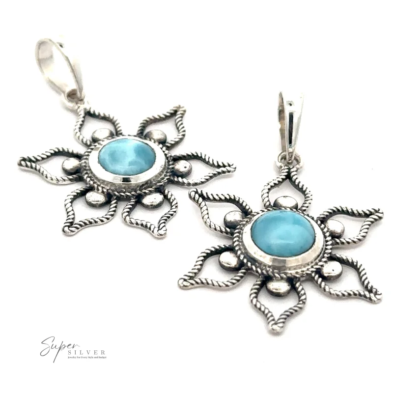 Larimar Flower Pendant