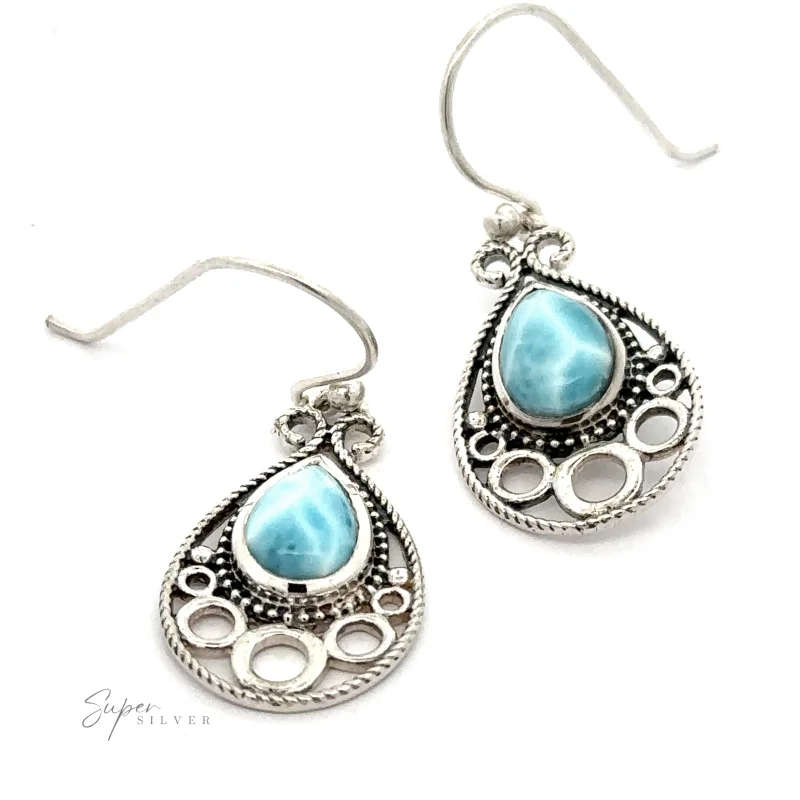 Teardrop Larimar Earrings