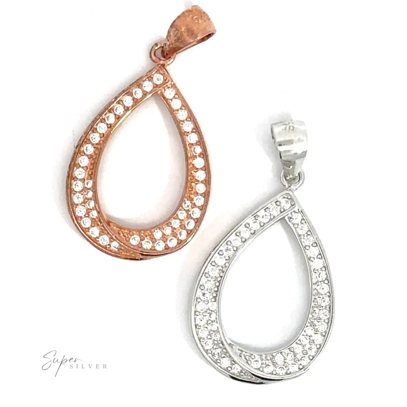Teardrop Shape Cubic Zirconia Pendant Silver