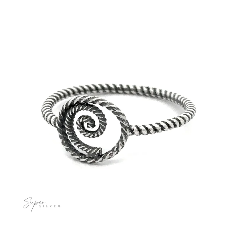 Spiral Ring With Rope Band