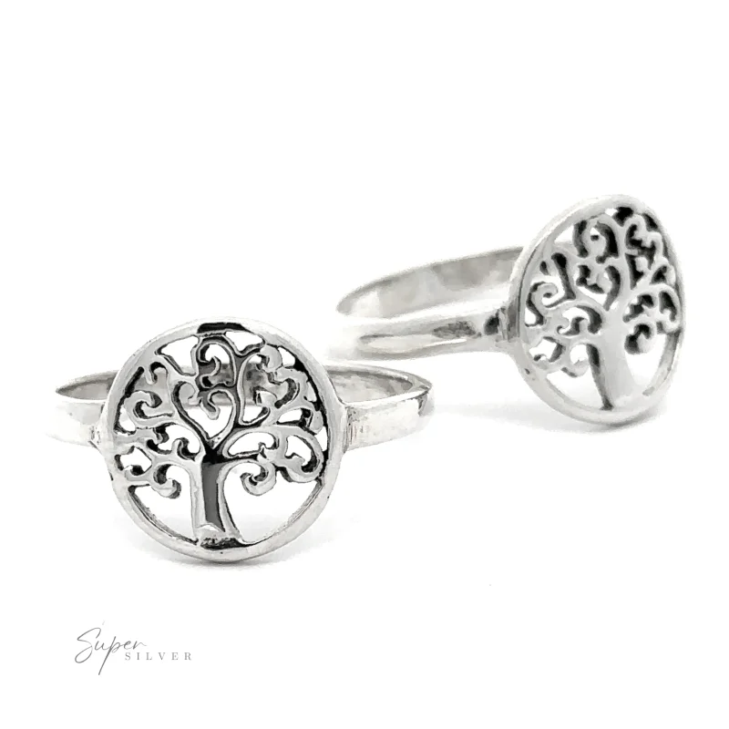 Tree Of Life Ring With Swirling Branch Design