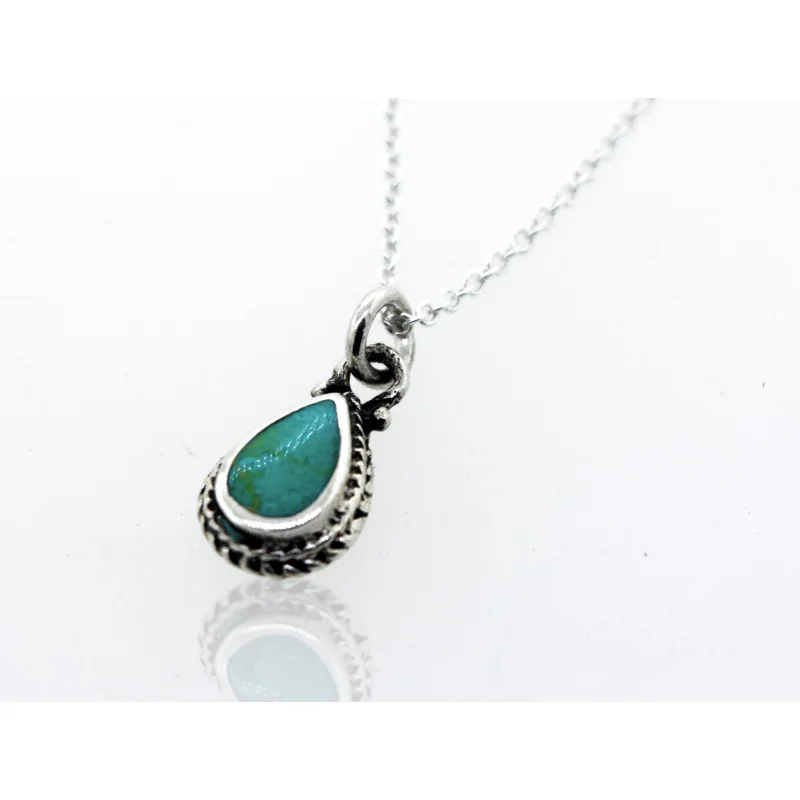 Green Turquoise Teardrop Necklace