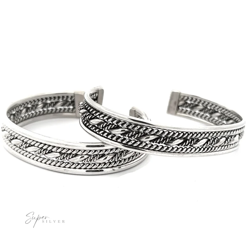Native American Handmade Intricate Silver Cuff