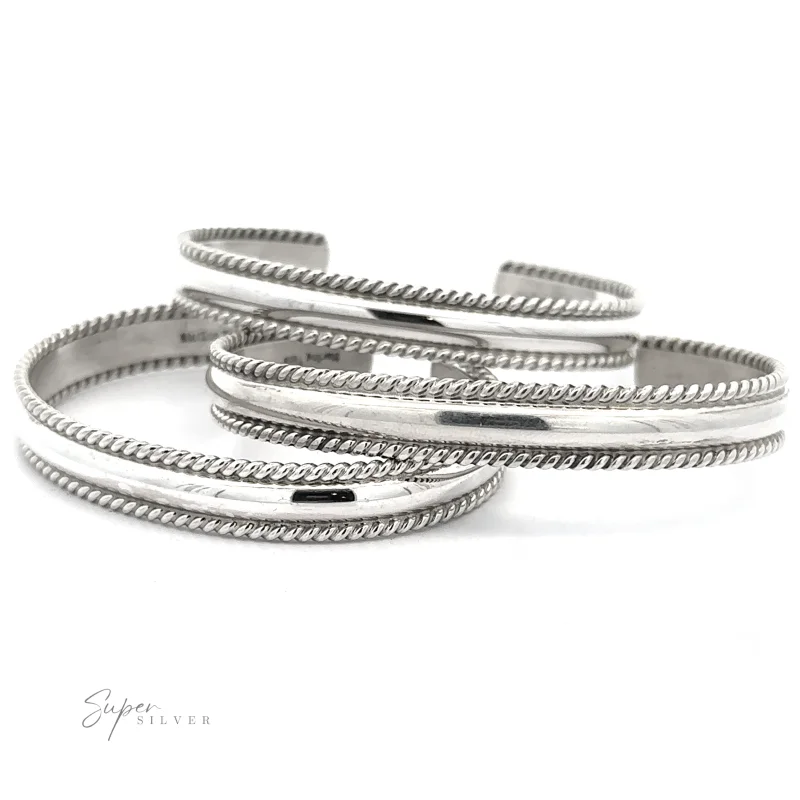 Native American Handmade Silver Rope Cuff