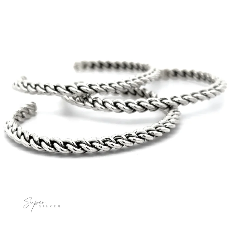 Native American Handmade Silver Woven Link Bracelet