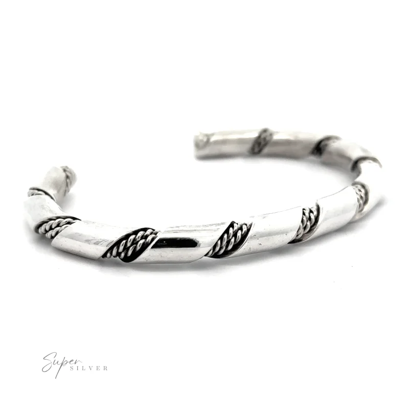 Native American Handmade Thick Silver Twist Cuff
