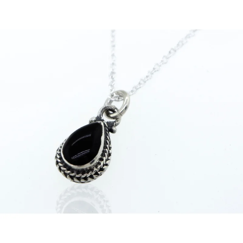 Onyx Teardrop Necklace