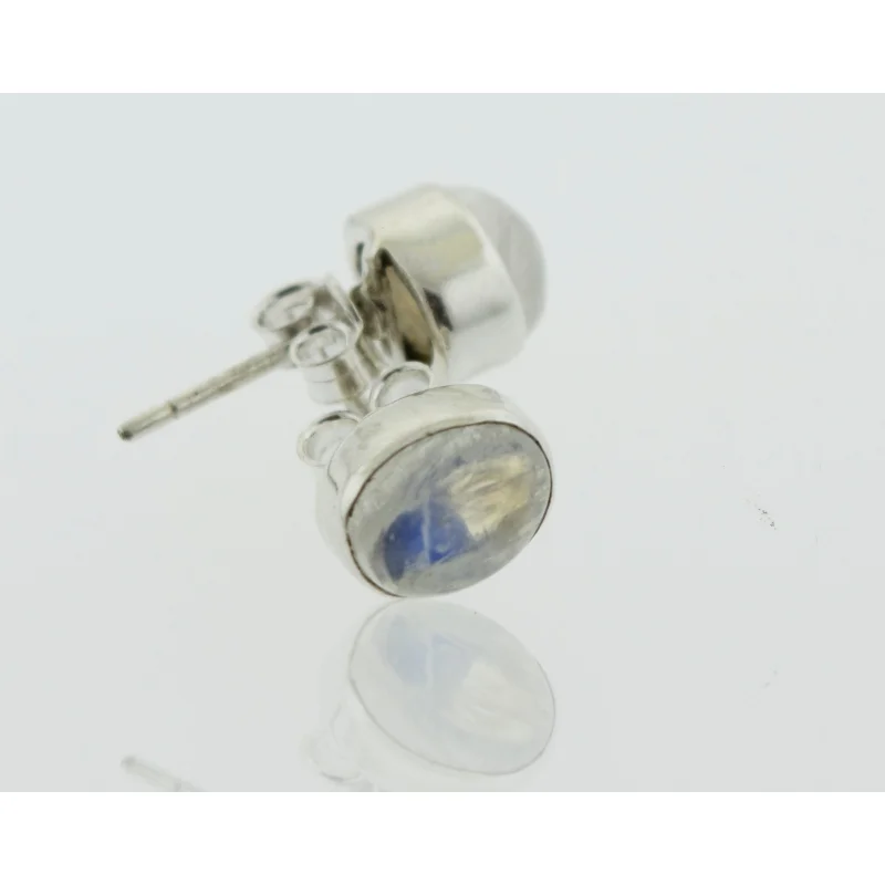 Simple Oval Moonstone Studs