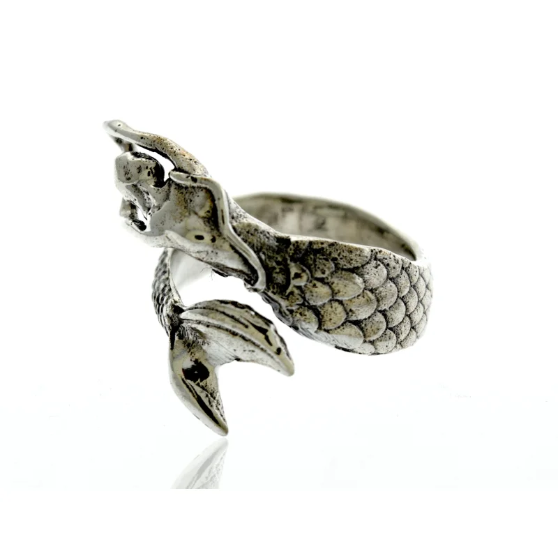 Sterling Silver Adjustable Mermaid Ring