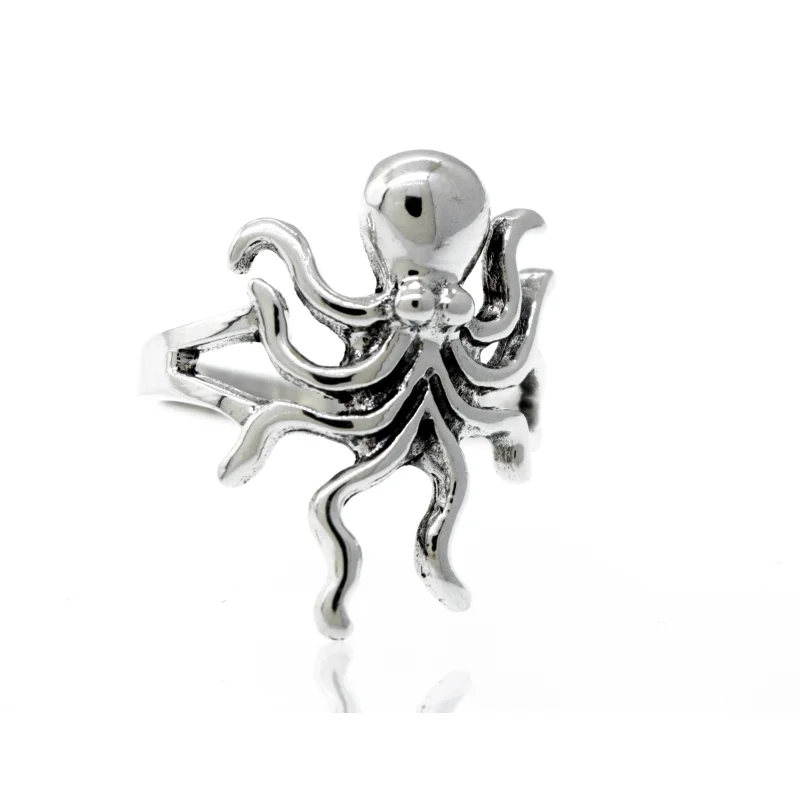 Sterling Silver Octopus Ring