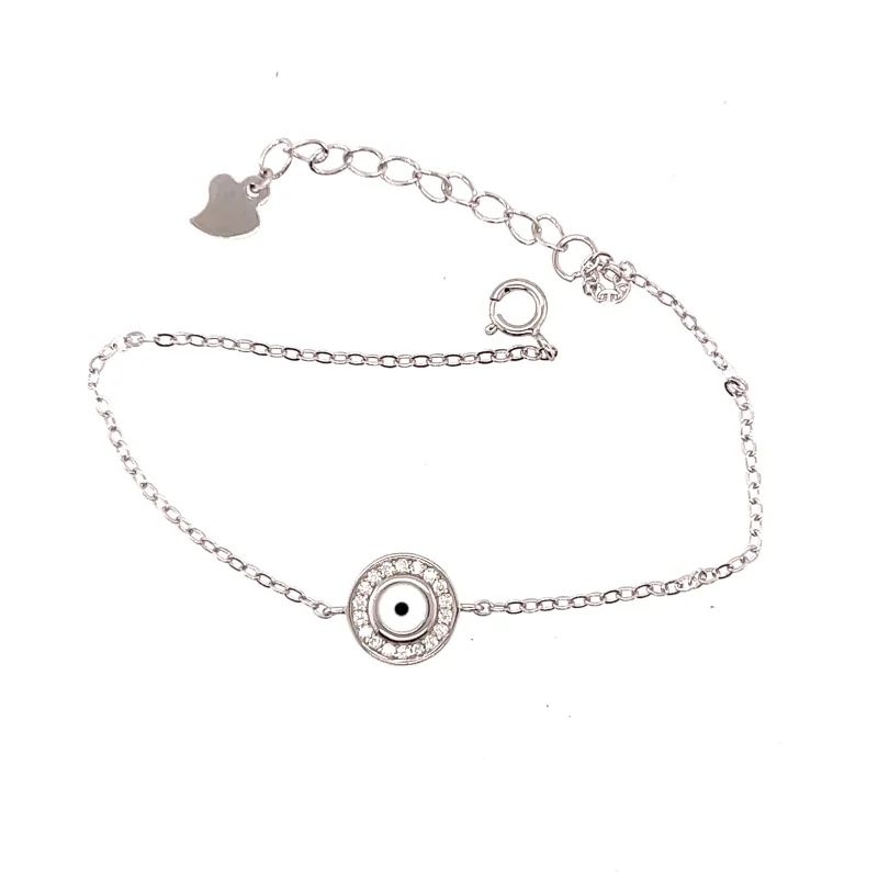 Delicate Cubic Zirconia Evil Eye Bracelet
