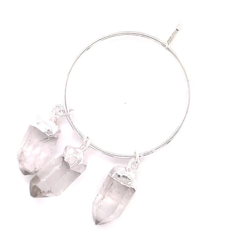 Raw Quartz on Ring Pendant