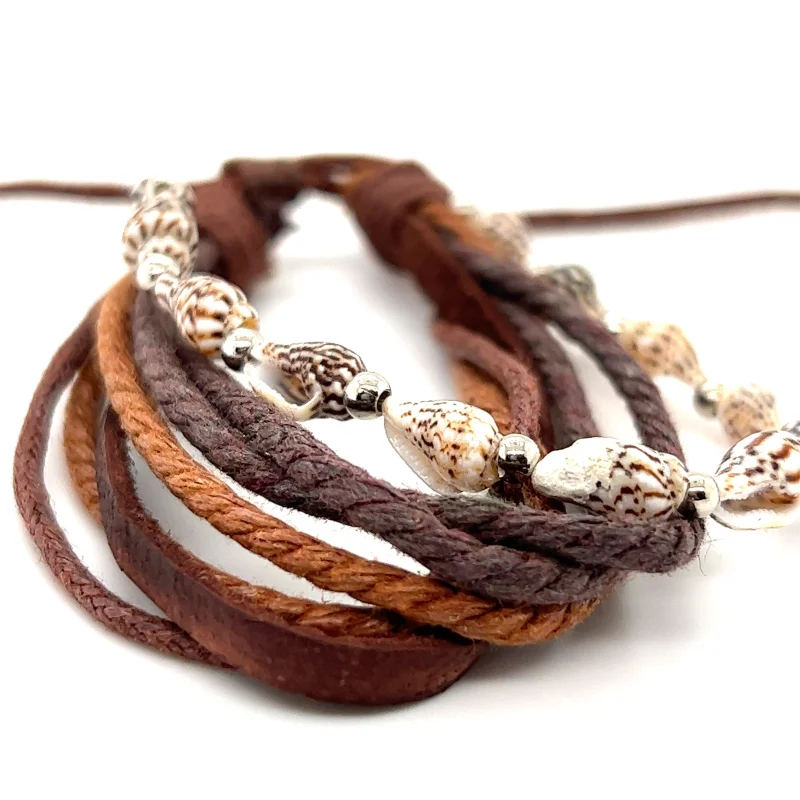 Rope Shell Bracelet Black/White