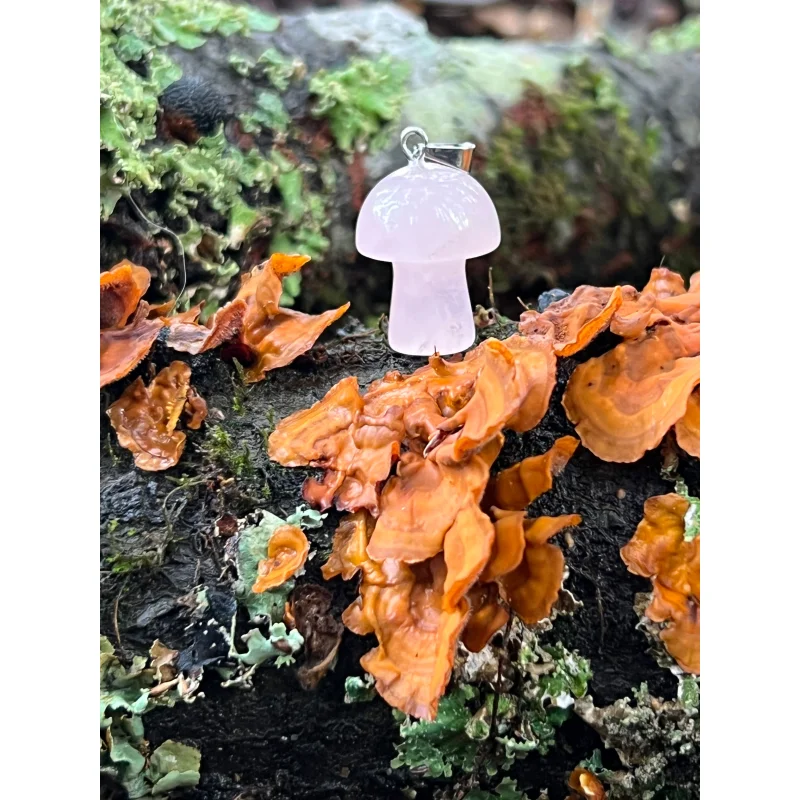 Rose Quartz Mushroom Pendant