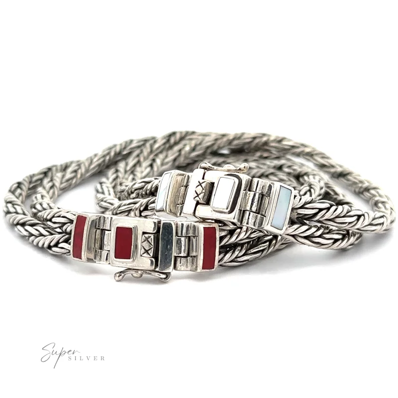 Double Twisted Braided Rope Bracelet Coral