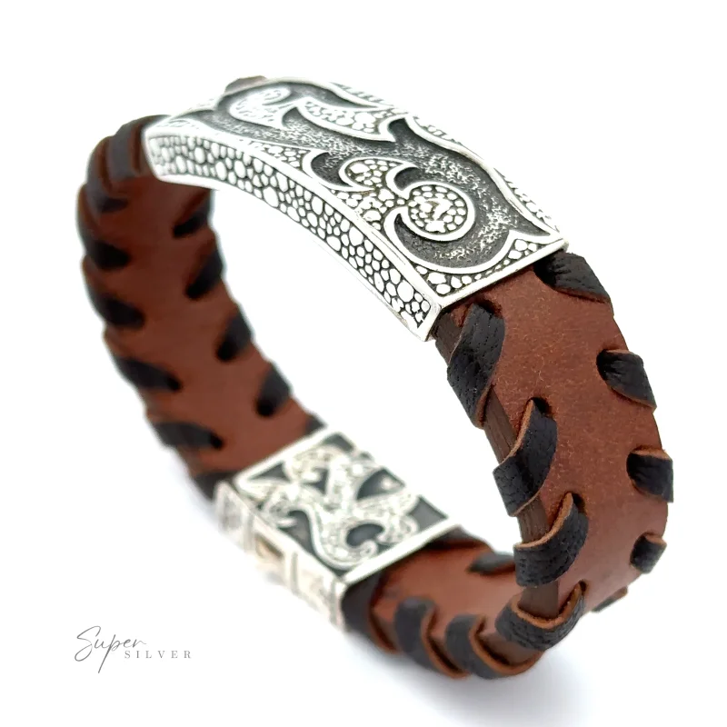 Tribal Leather Bracelet Black