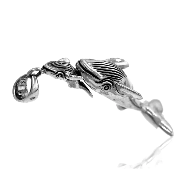 Handcrafted Whale And Calf Pendant