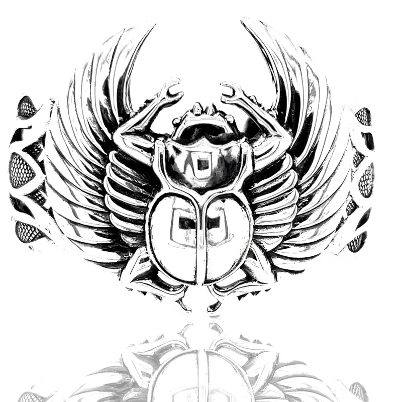 Scarab with Wings Cuff Bracelet