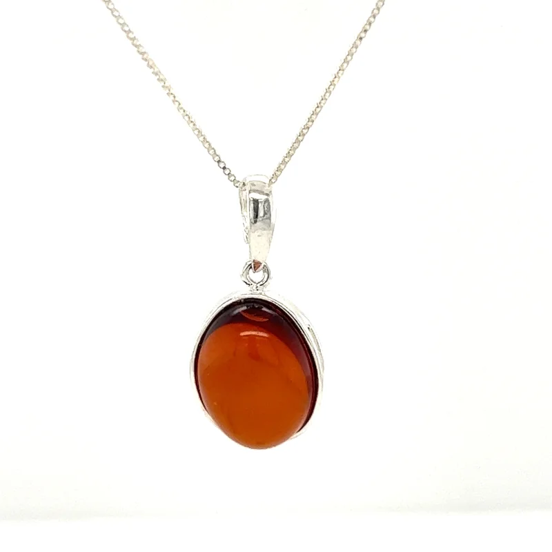 Timeless Oval Amber Pendant