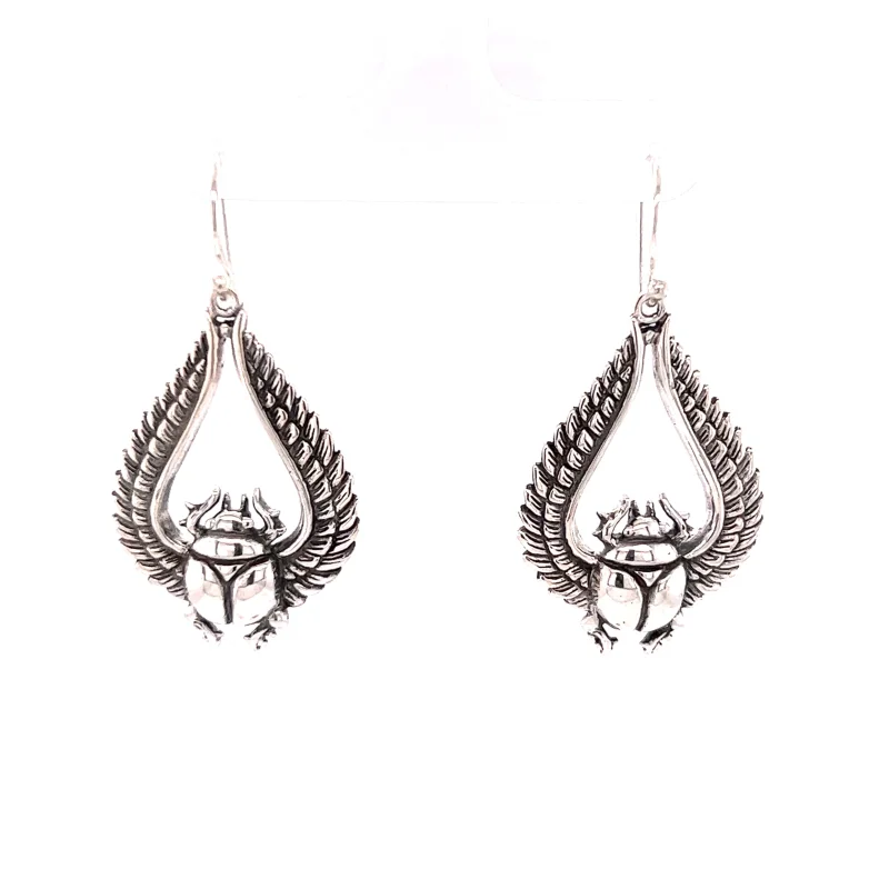 Winged Scarab Earrings