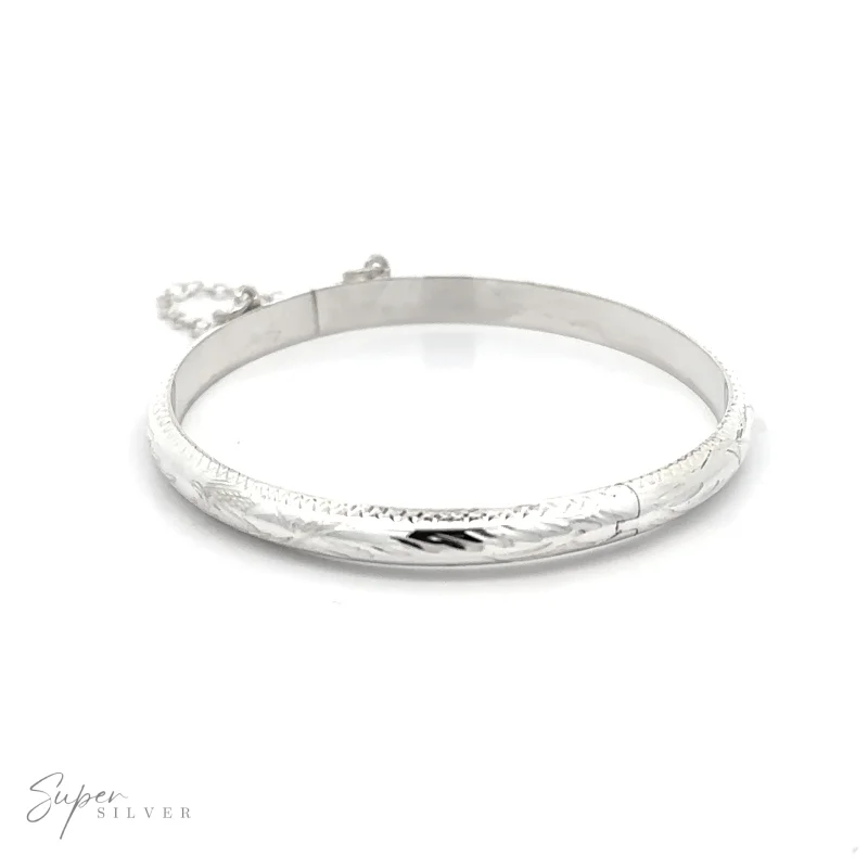 Small Etched Latching Bangle