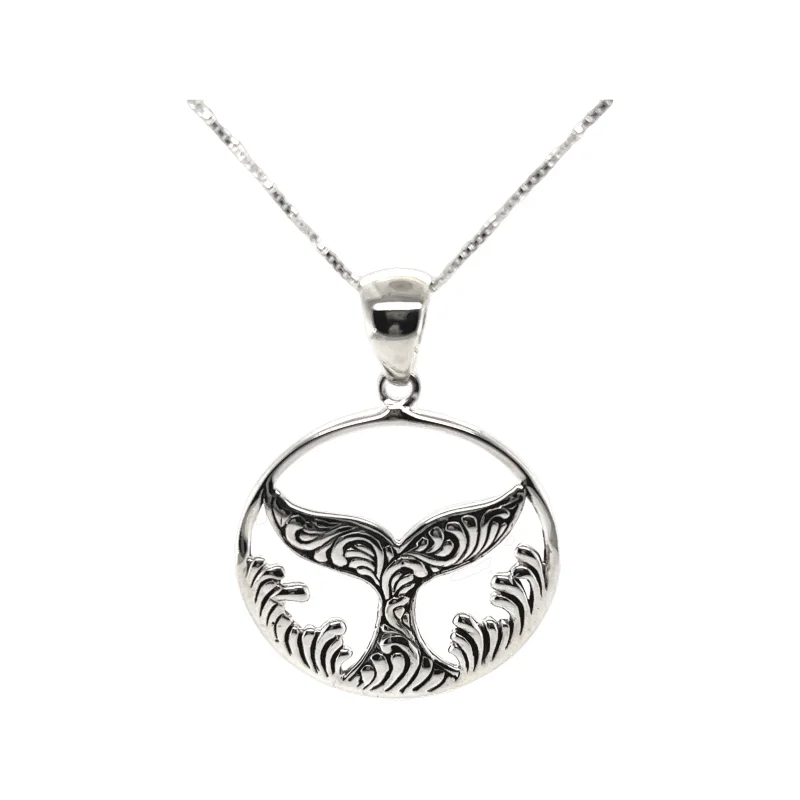 Dazzling Circular Whale Tail Pendant