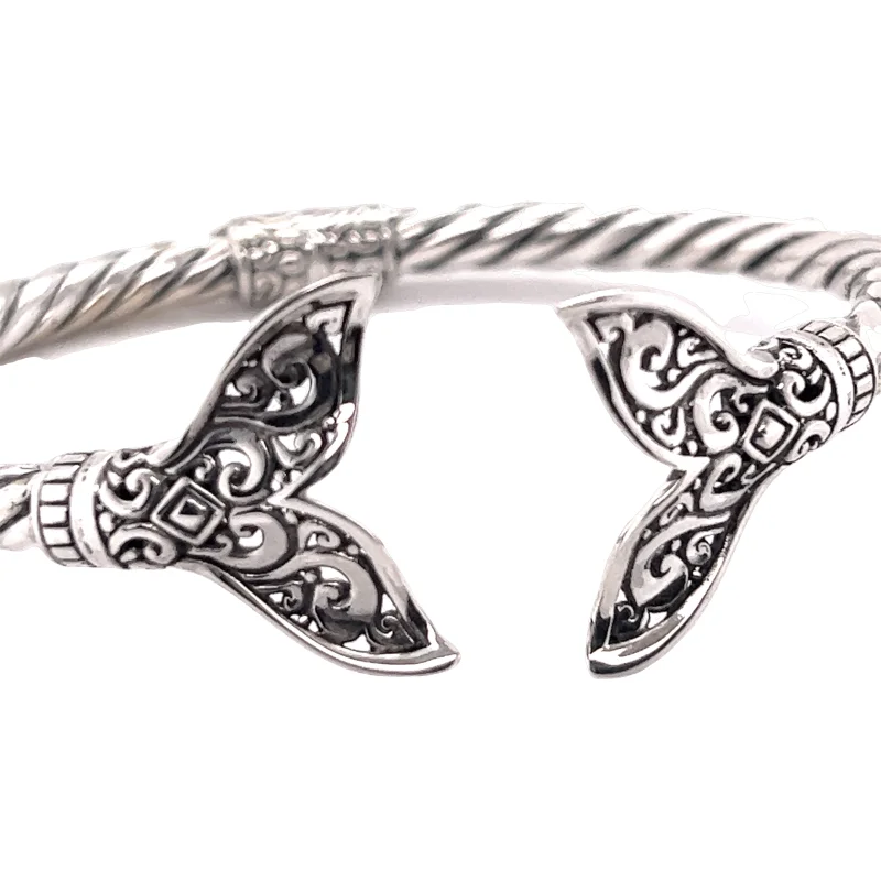 Majestic Full Filigree Whale Tail Cuff Bracelet