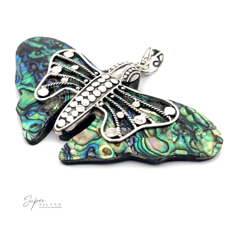 Large Abalone Butterfly Pendant