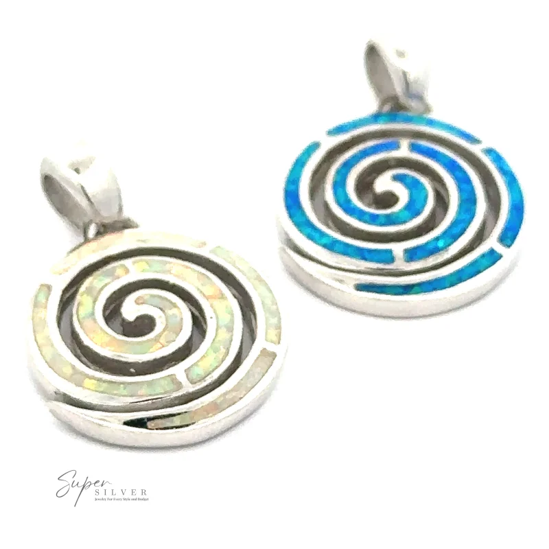 Opal Spiral Pendant Blue