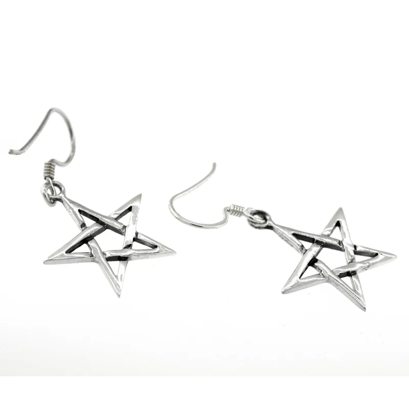Silver Pentagram Earrings