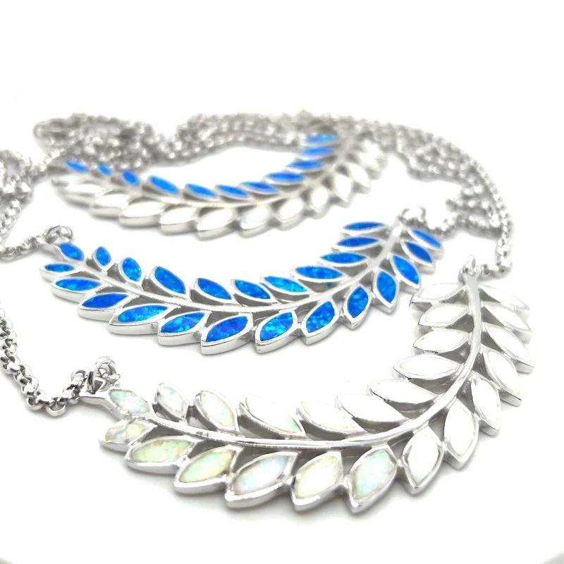 Stunning Opal Branch Necklace Blue