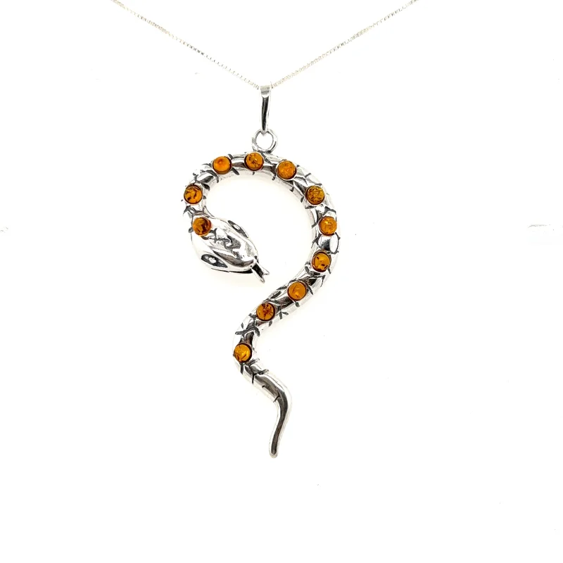 Large Amber Snake pendant
