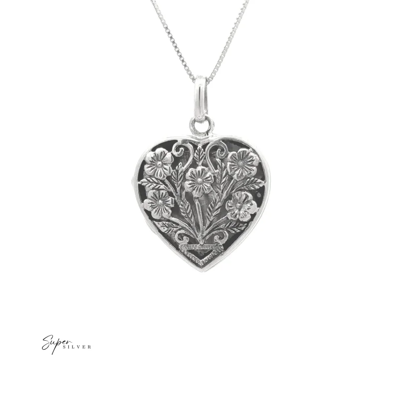 Floral Heart Shaped Locket