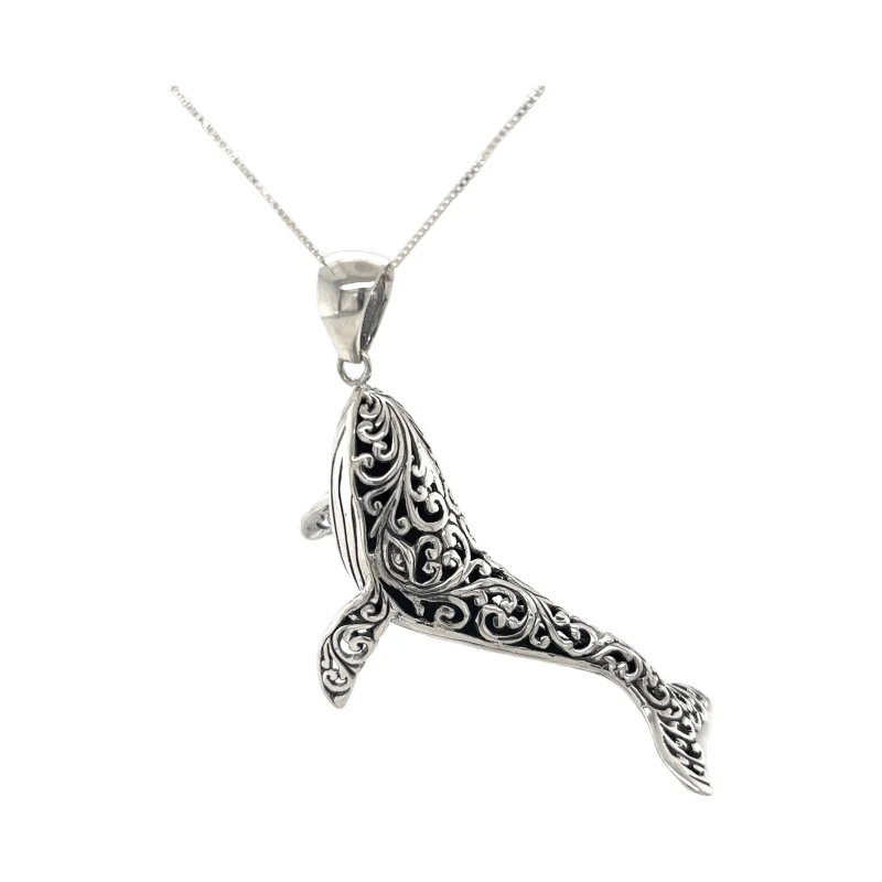 Magnificent Filigree Whale Pendant