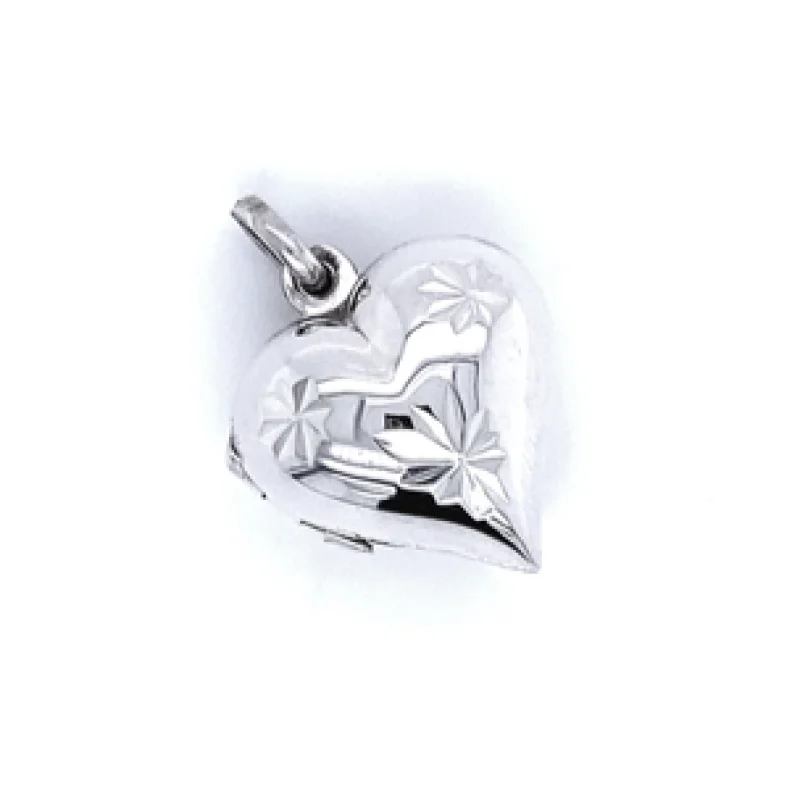 Small Heart Shaped Locket with Star Etching