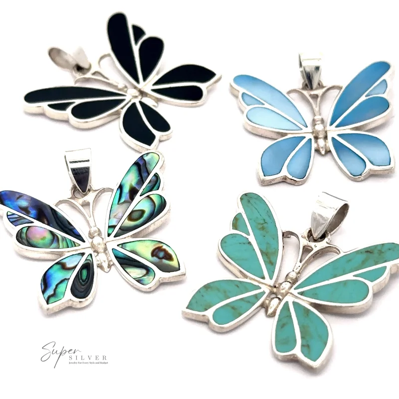 Medium Inlay Butterfly Pendant