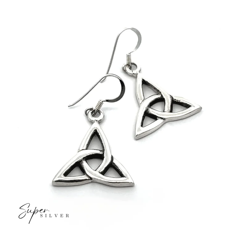 Solid Sterling Silver Celtic Trinity Knot Earrings