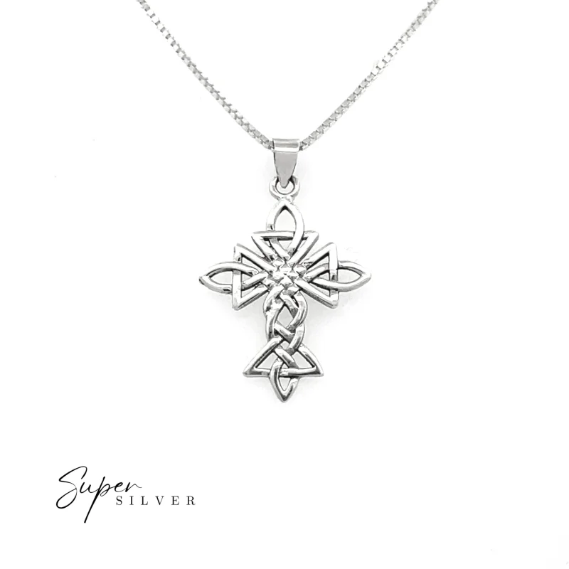 Sterling Silver Celtic Knot Cross Pendant