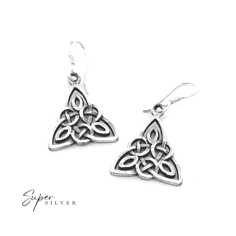 Sterling Silver Celtic Trinity Knot Dangle Earrings