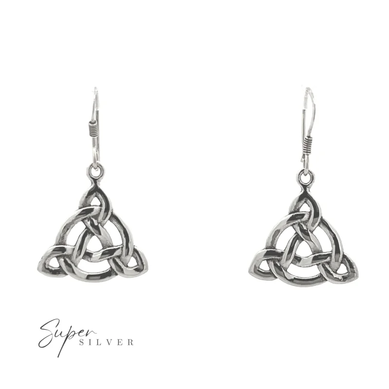 Sterling Silver Celtic Triquetra Knot Dangle Earrings