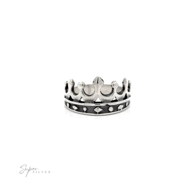 Sterling Silver King Crown Ring