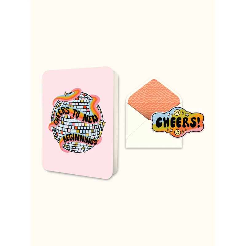 Cheers to New Beginnings Deluxe Greeting Card