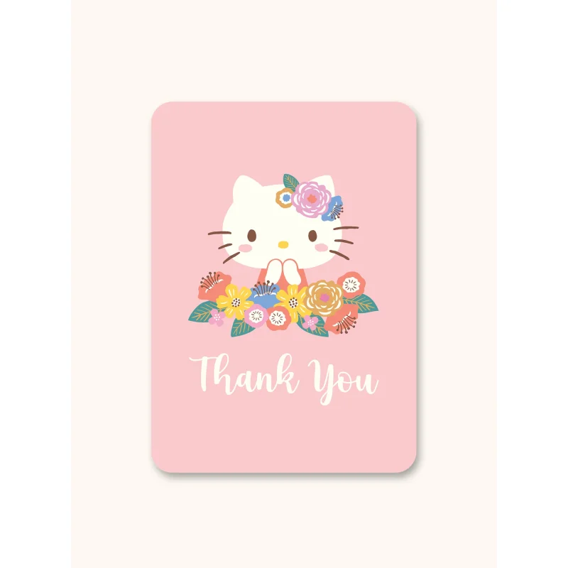 Hello Kitty Flowers Thank you Deluxe Greeting Card