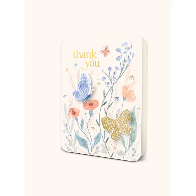 Fluttering Blooms of Gratitude Deluxe Greeting Cards