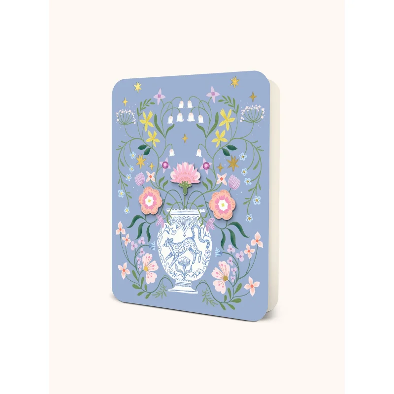 Vase of Blooms Deluxe Greeting Card