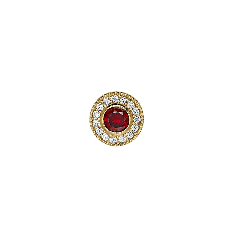Gold Finish Micropave Birthstone Charm