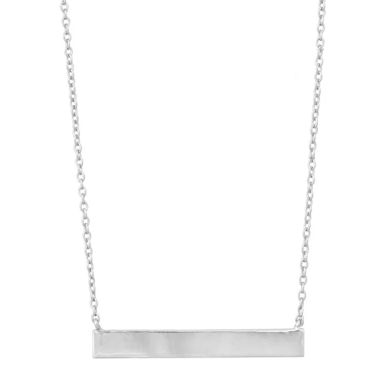 Silver Engravalble Bar Necklace