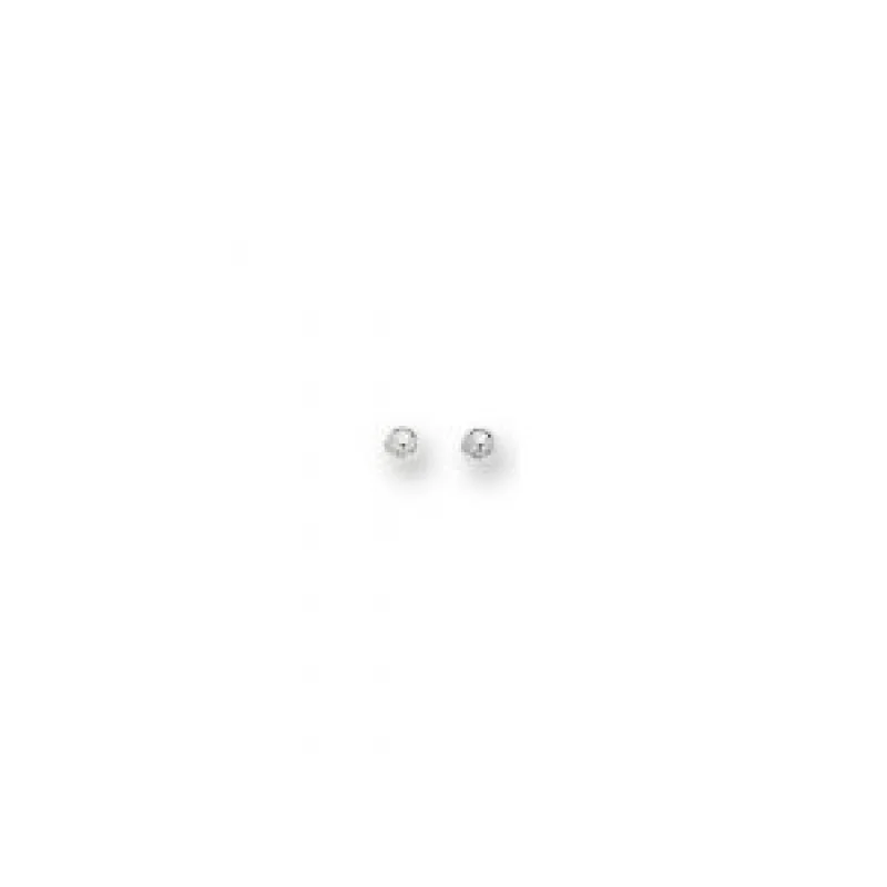 14K White Gold 4 mm Ball Stud Earrings