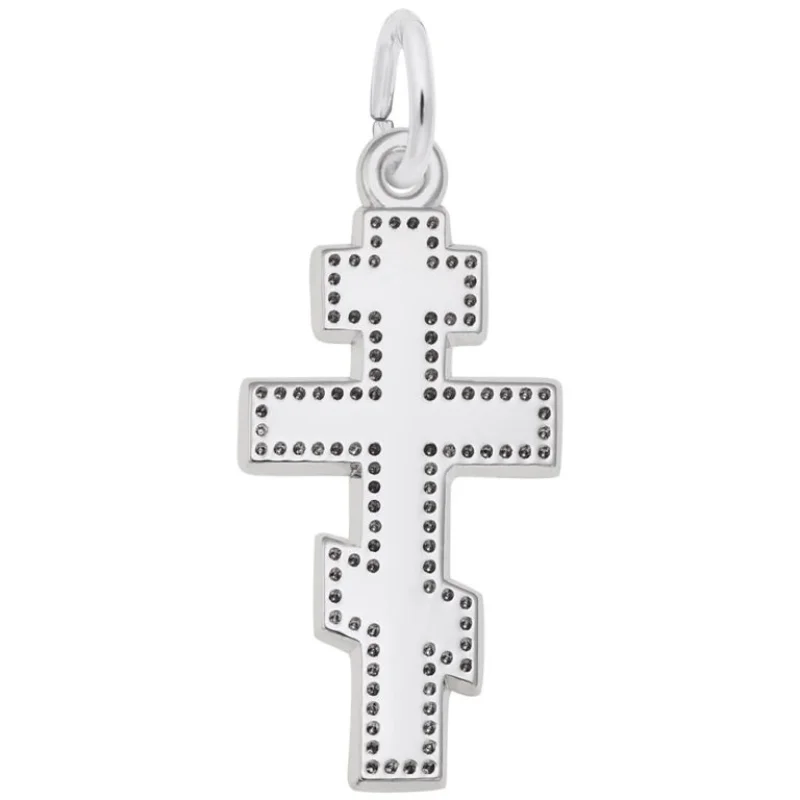Silver Greek Cross Charm