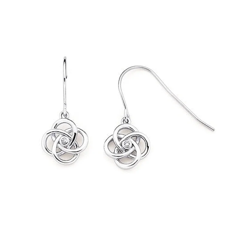 Silver Linked Circle Dangle Earrings